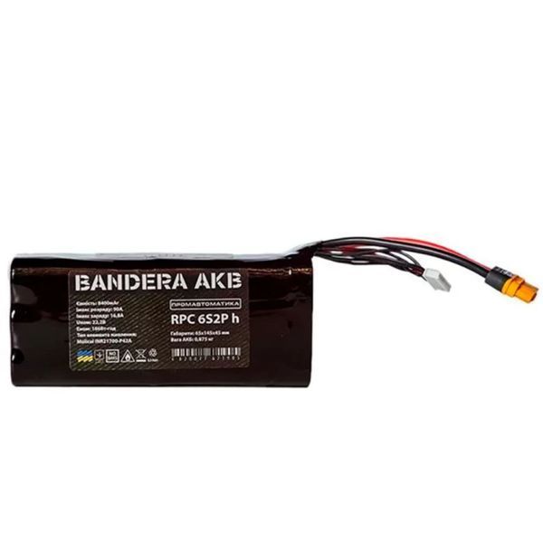 Акумуляторна батарея LiIon 6s2p Molicel 21700 8400 mah 90A INR21700-P42 горизонтальний для FPV Bandera AKB Промавтоматика