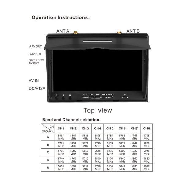 Монитор FPV Foxeer LCD5802D DVR 5.8GHz 40CH