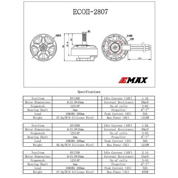 Двигатель для дрона Emax ECO II 2807 1500KV