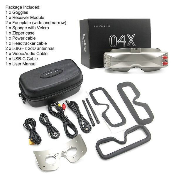 Окуляри FPV Skyzone SKY04X V2 OLED 5.8GHz 56CH L,X Band BLACK