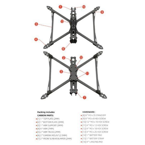 Рама для дрона Hobbyporter M4-10