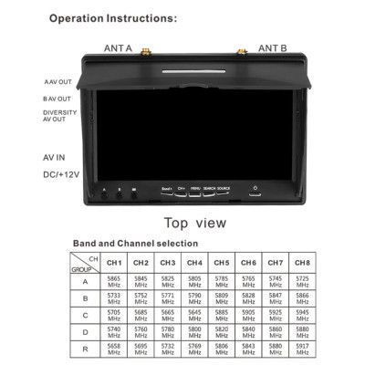 Монітор FPV Bluesky LCD5802D DVR 5.8GHz 40CH
