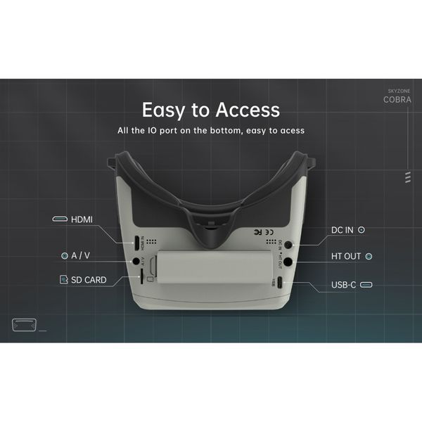 Очки FPV Skyzone Cobra X V4 Diversity DVR 5.8GHz 56CH L,X Band