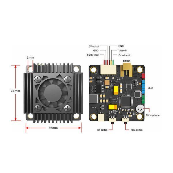 Видеопередатчик (VTX) AKK Ultra Long Range 3W 5.8GHz 48CH L,X Band